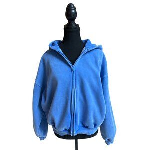 Aritzia Cozy Sweatfleece Mega Zip Hoodie with Tank in Sun-Faded Jazz Blue Size S